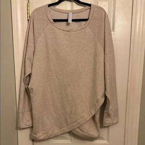 Haute Body Nursing Cream Asymmetrical Long Sleeve Sweatshirt